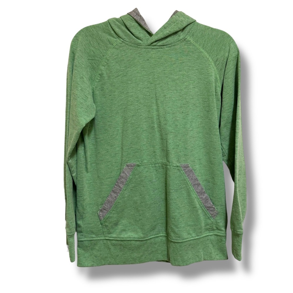 Wonder Nation Kids Heather Green Raglan Pullover Hoodie Sweatshirt Size M 8